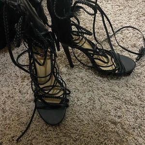 Just fab strappy black heel